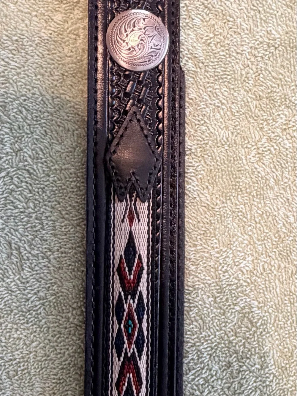 Vintage 1998 Siskiyou American Trucker Buckle Leather Belt Size 42–46